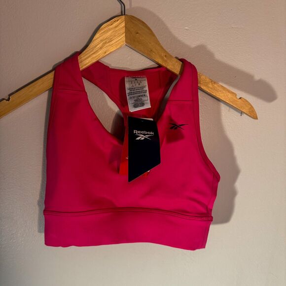Reebok Speedwick RE Bra Running Carrera Sports Bra in Pursuit Pink Size Small - Picture 1 of 5